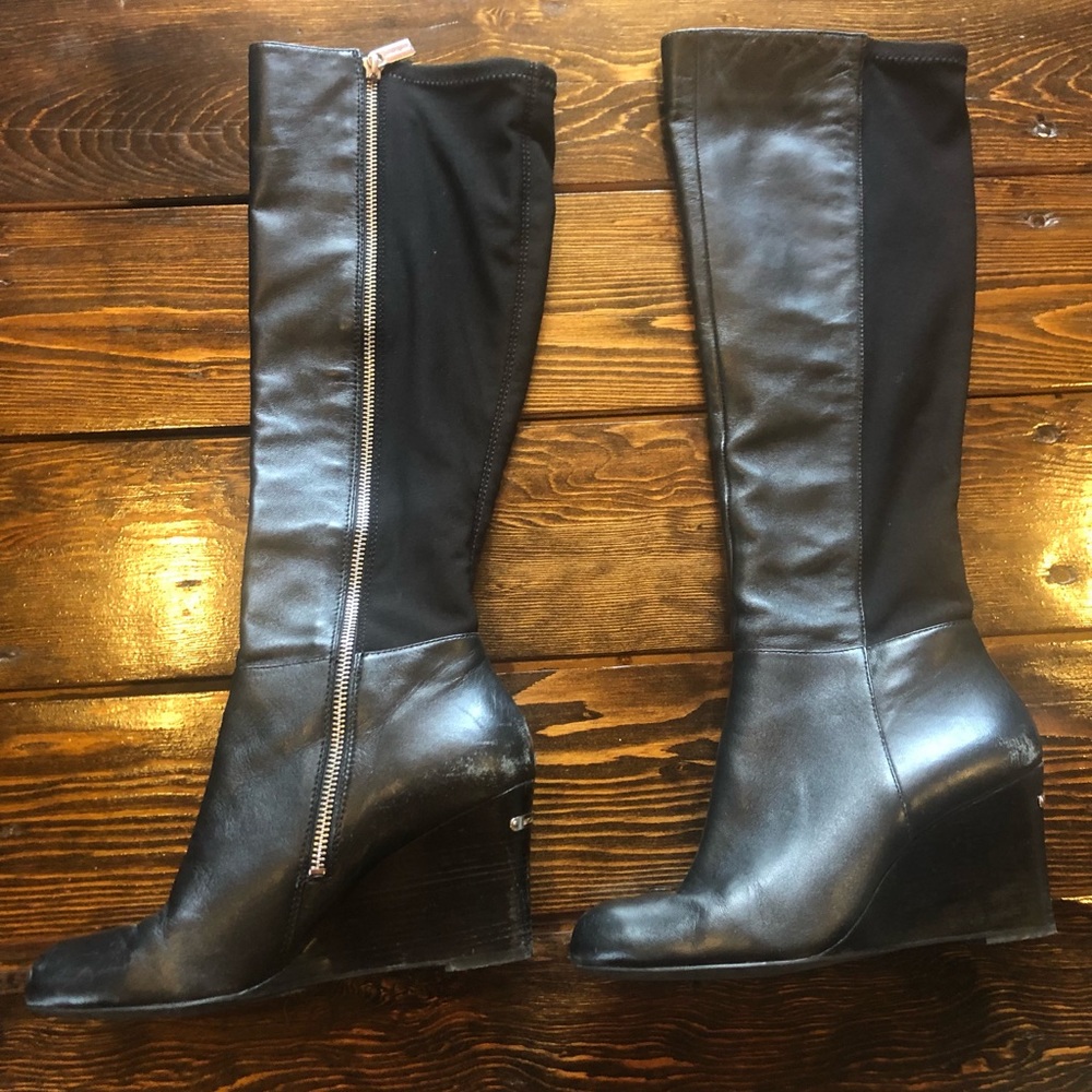 Black Michael Kors Knee Wedge High Boot Size 7.5